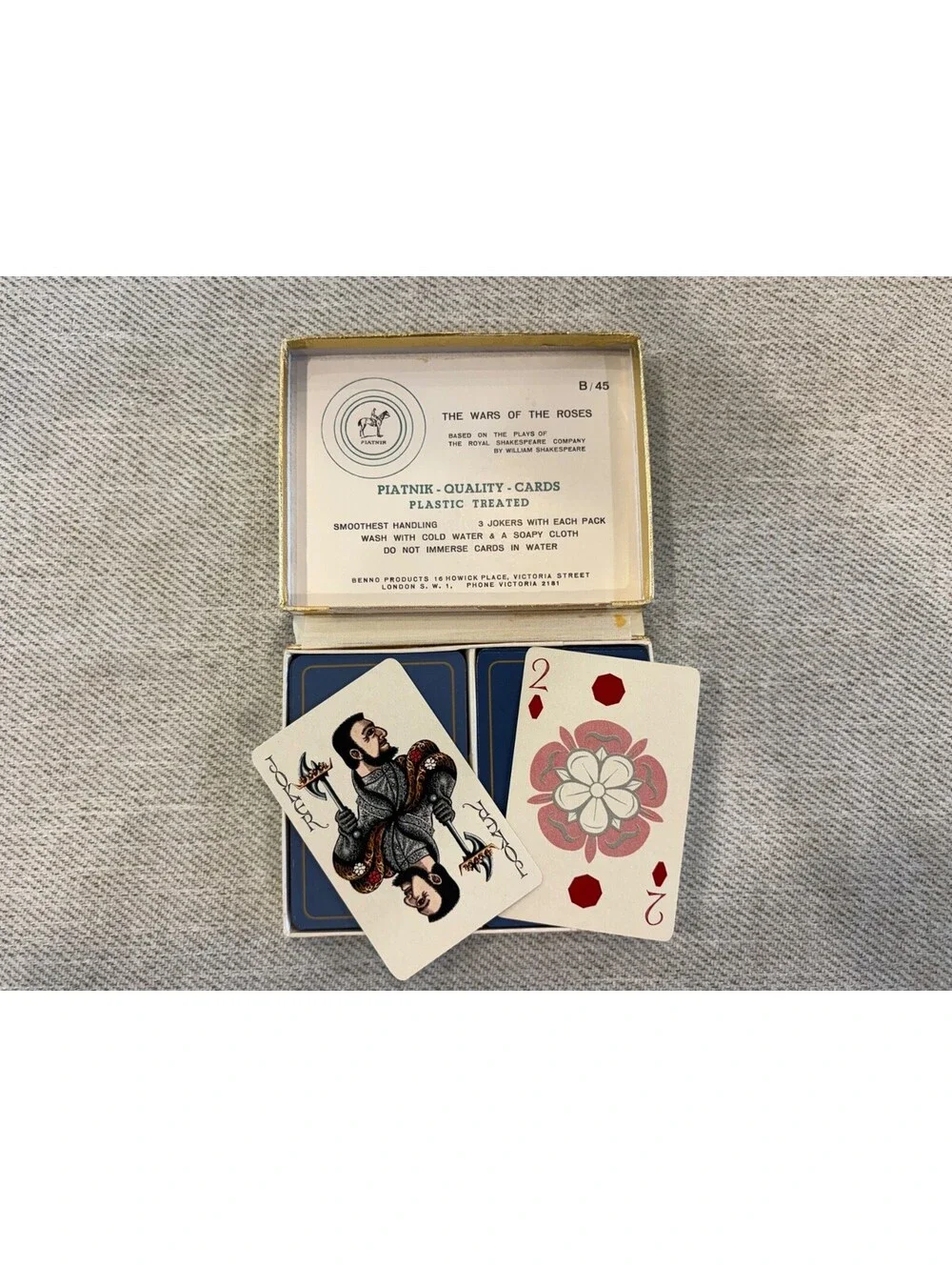 Vintage Piatnik Wars of the Roses Shakespeare Playing Cards Double Deck Austria